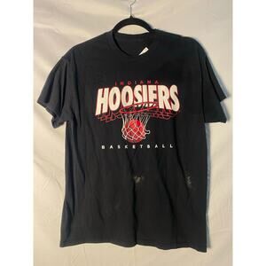 Gildan Indiana Hoosiers Basketball Black Graphic Print T-shirt Crewneck Large
